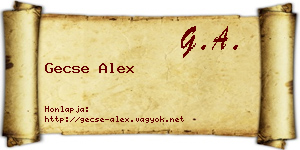 Gecse Alex névjegykártya