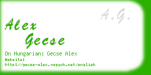 alex gecse business card